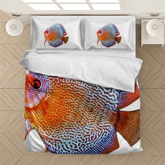 DISCUS FISH - Snakeskin, orange/blue Bedding Sets