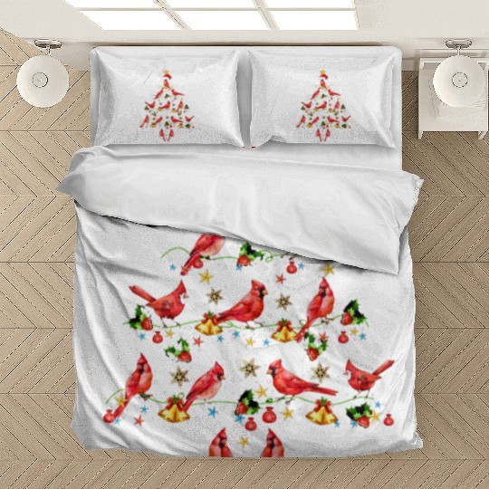 Cardinal Bird Ornament Decoration Christmas Tree Bedding Sets