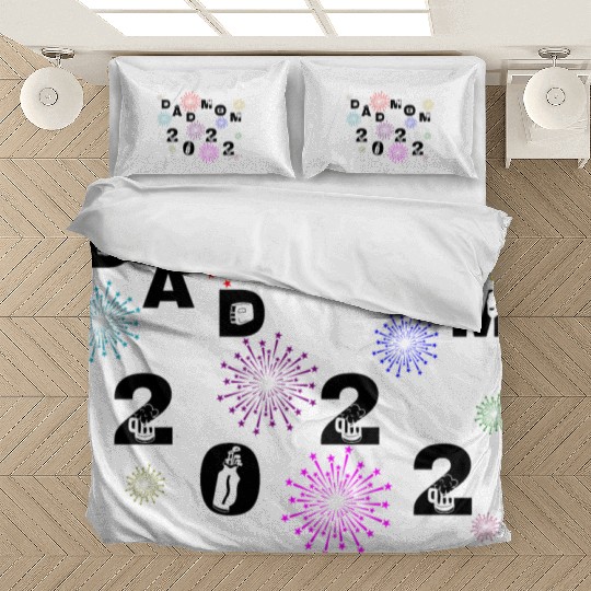 Dad and mom 2022 party funny birthday fireworks Bedding Sets