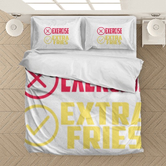 Exercise Extra Fries Gym Workout Chips Bedding Sets