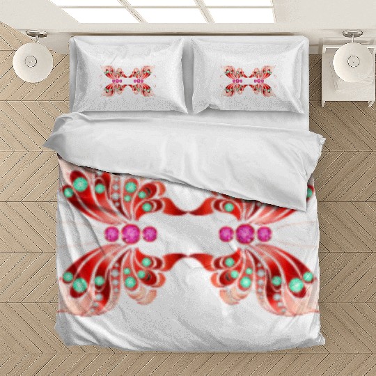 Jewelry Butterfly Red Shape Bedding Sets