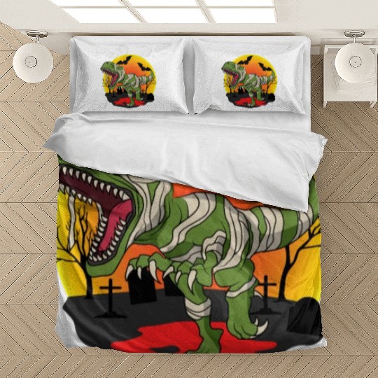 Mummy T-Rex Dinosaur Trick Or Treat Halloween Bedding Sets