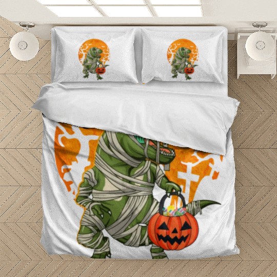 Mummy T-Rex Dinosaur Trick Or Treat Halloween Bedding Sets