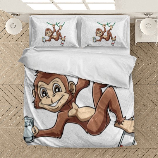 Funny Monkey drinking Grain Chimpanzee Bedding Sets