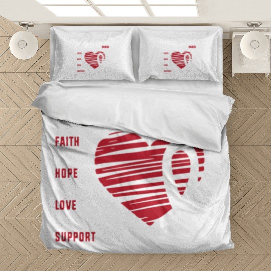 Faith Hope Love Support Squad Lung Cancer Dad Bedding Sets