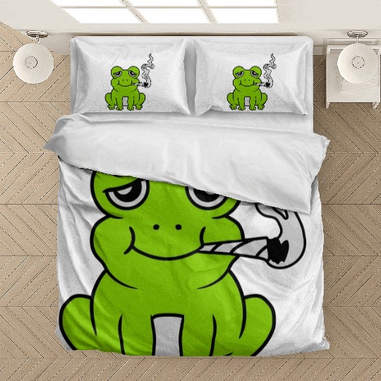 Stoned Weed Joint Frog Bedding Sets