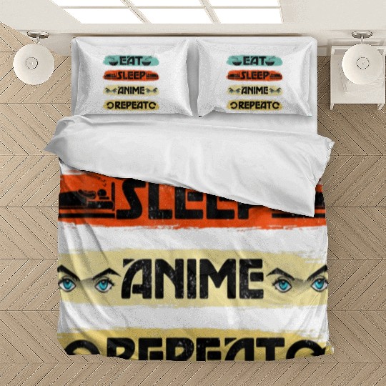 Eat Sleep Anime Repeat Ramen Kawaii Japanese Bedding Sets