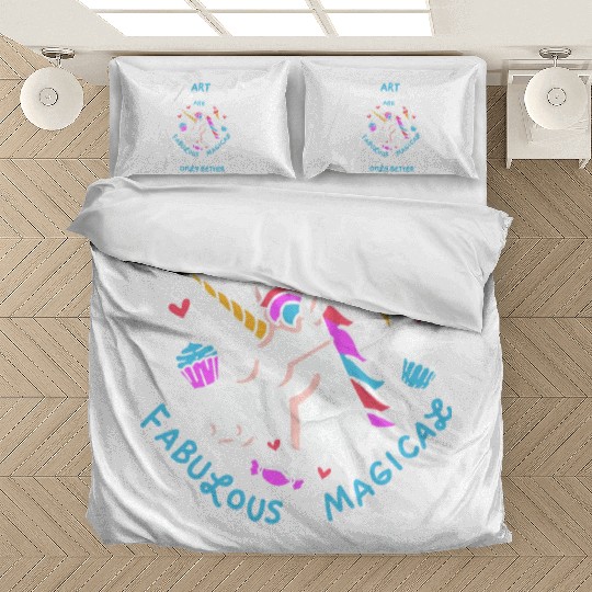 Art teacher gift art teacher school unicorn Bedding Sets