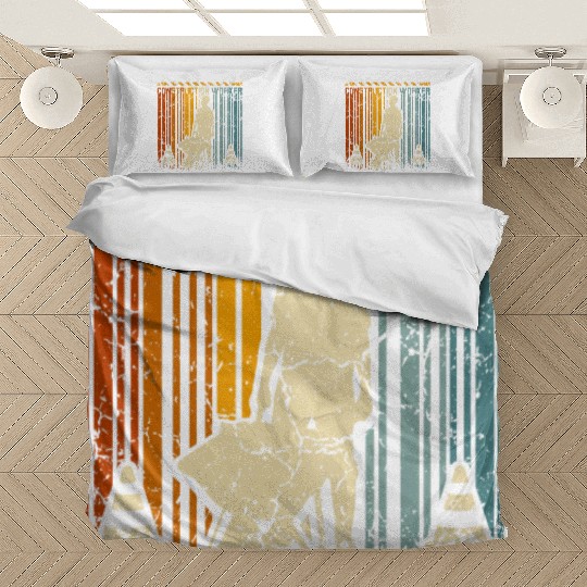 Retro vintage construction worker Bedding Sets