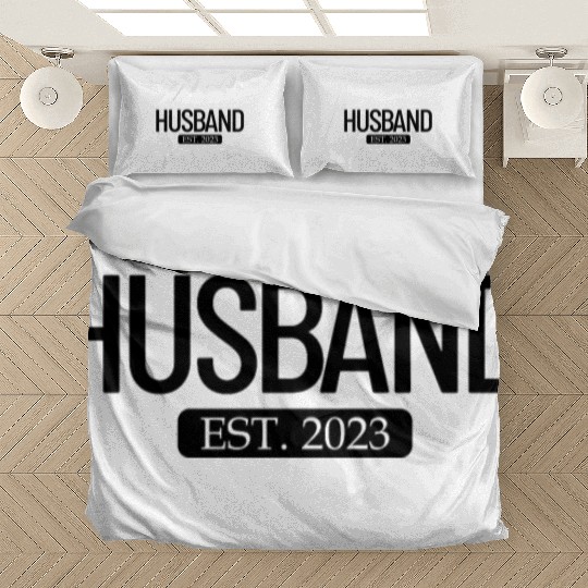 Husband Est. 2023 Matching Couple Newlywed Married Bedding Sets