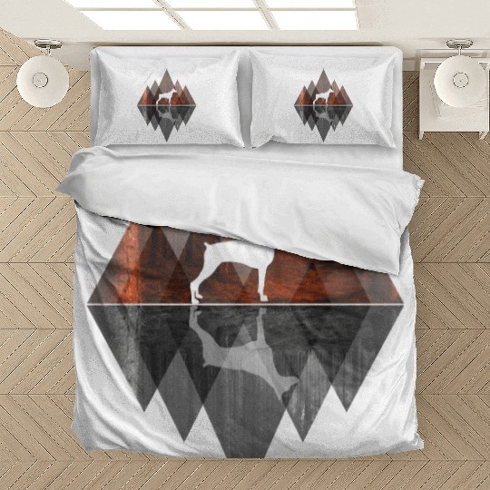 Doberman abstract - Geometry Dog Triangle Bedding Sets