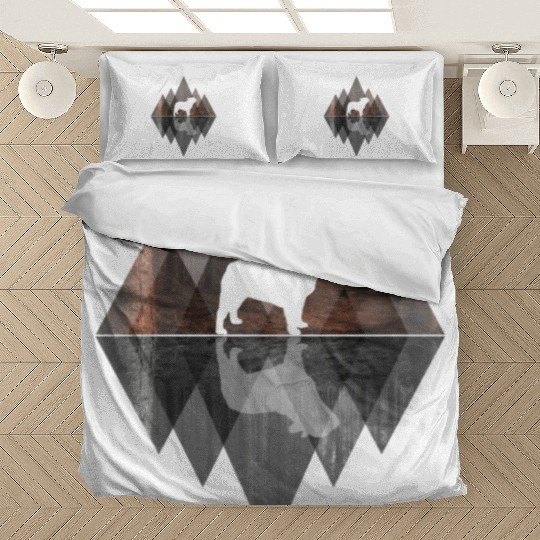 French Bulldog abstract - Geometry Dog Triangle Bedding Sets