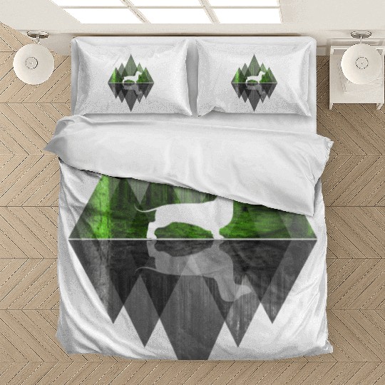 Dachshund abstract - Geometry Dog Triangle Bedding Sets