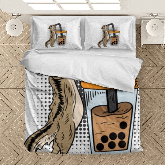 Squirrel Bubble Tea Drinker Gift Bedding Sets