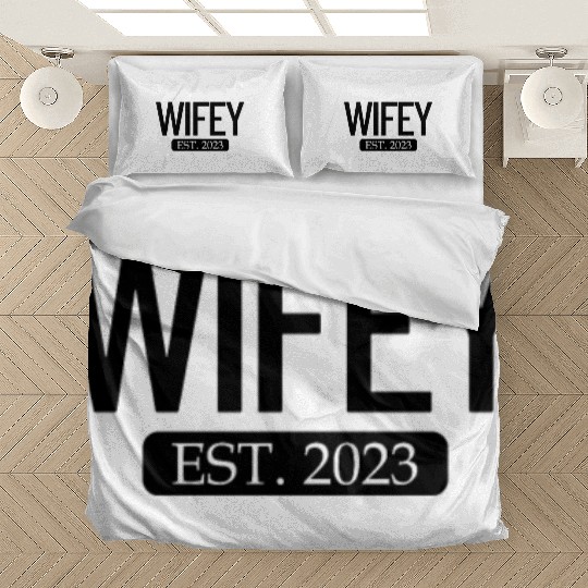 Wifey Est. 2023 Matching Couple Newlywed Marriedwi Bedding Sets