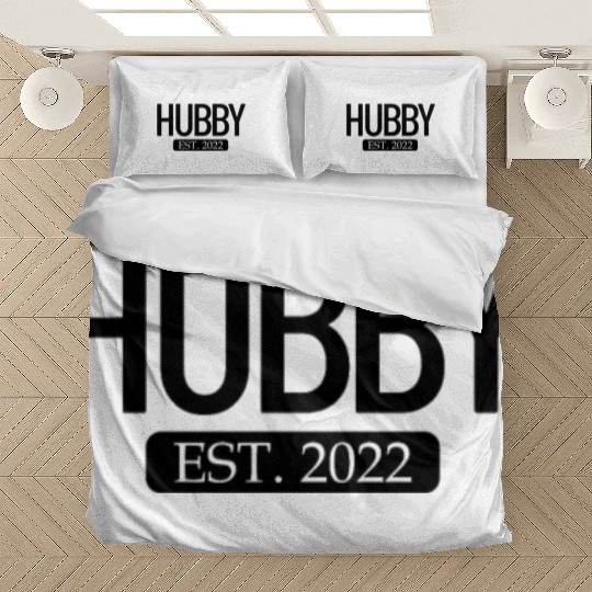Hubby Est. 2022 Matching Couple Newlywed Marriedho Bedding Sets