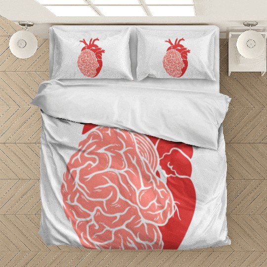 Half Brain Half Heart Organ Anatomy Science Bedding Sets