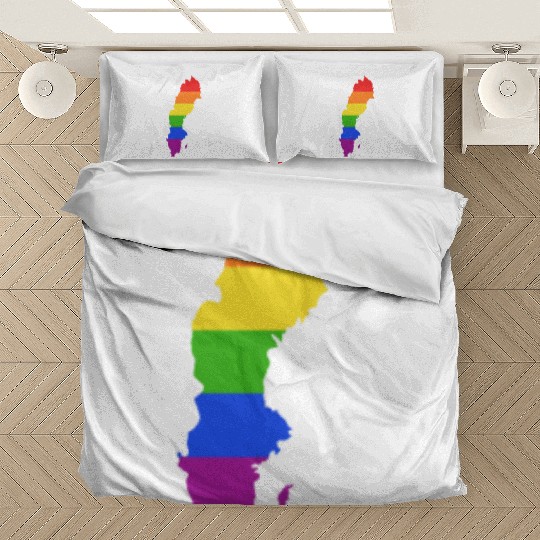 Sweden Rainbow Flag for proud LGTBQ Swedish Bedding Sets