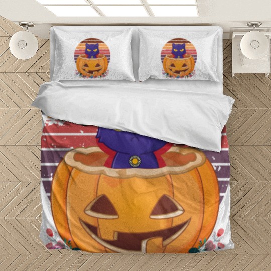 Cat Watching Sunset, Halloween Costume Vintage Bedding Sets