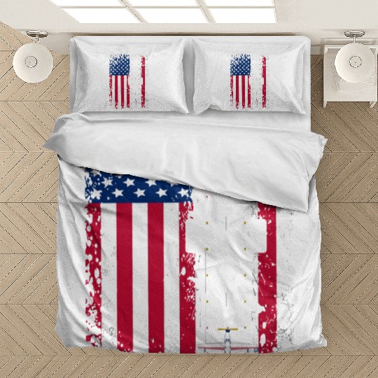Patriotic Aviation Flight Us Flag Best Pilot Bedding Sets