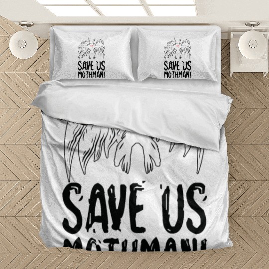 Halloween Mothman Mythical Line Art Beast Monster Bedding Sets