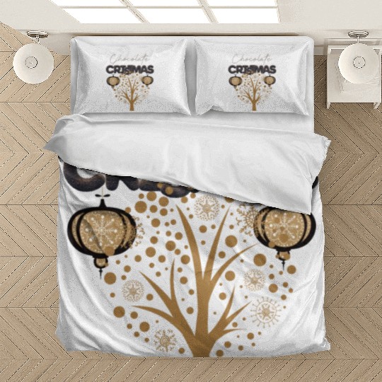 Chocolate Christmas Ornament Winter Tree Bedding Sets