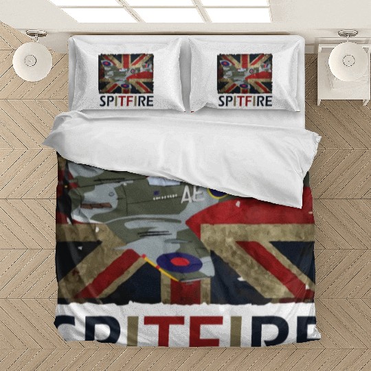 Spitfire WW2 Fighter Aircraft Airplane Union Jack Bedding Sets