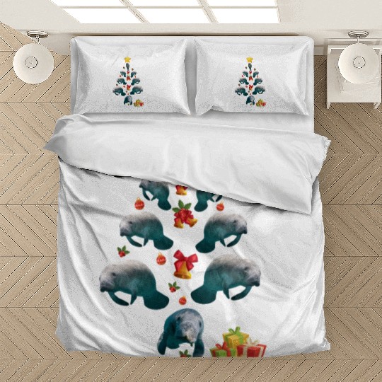 Dolphin Christmas Tree Dolphin Xmas Funny Gift Bedding Sets