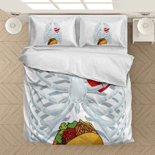Funny Taco Skeleton Rib Cage Dad Halloween Costume Bedding Sets