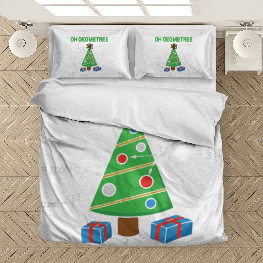 Funny Math Geometry Christmas Tree Teacher Bedding Sets