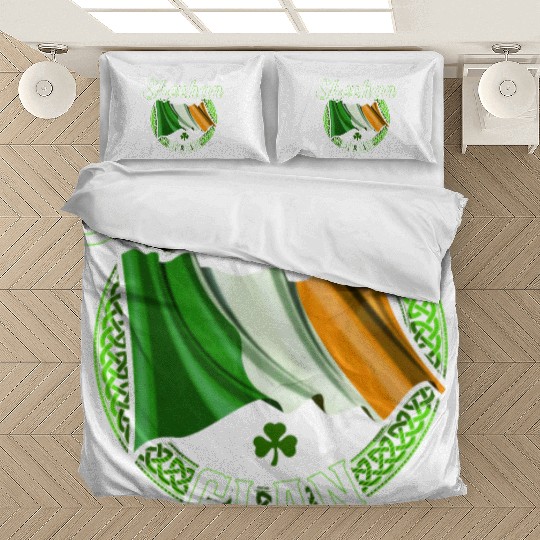 Sheehan Surname Irish Last Name Ireland Flag Bedding Sets