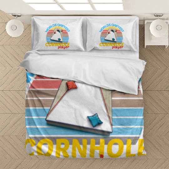 worlds oakyest cornhole player two Bedding Sets