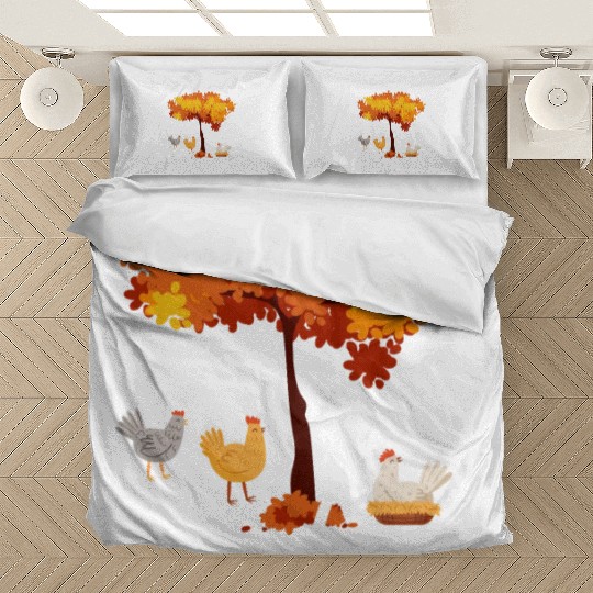 Fall Women Autumn Chicken Lover Bedding Sets