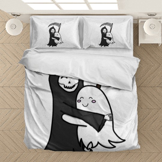 Grim Reaper & Ghost Hug | Friendship | Azrael Bedding Sets