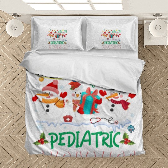 Chillin With My Pediatric Snowmies Christmas Light Bedding Sets