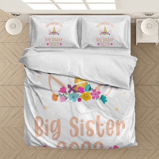 Promoted To Big Sister 2022 Unicorn Bedding Sets