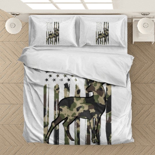 Deer Hunting Fast Food Camouflage USA Flag Bedding Sets