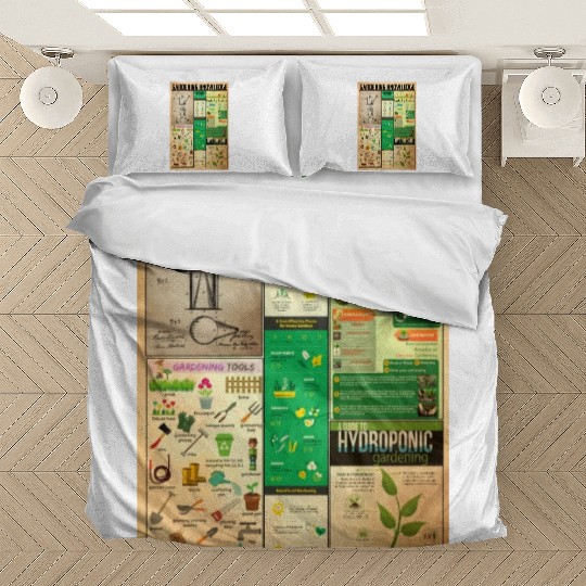 Gardening Knowledge Poster, Gardening Poster Bedding Sets