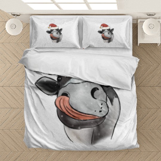 Funny Cow Farmer Christmas Santa HoHoHo Bedding Sets