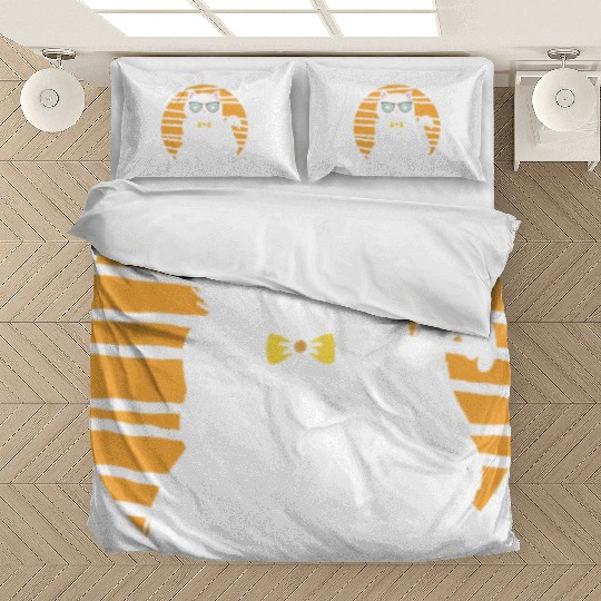 Stylish Nerd Persian Cat Beanie Glasses Tattoo Bedding Sets