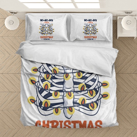 Christmas Holiday Skeleton Rib Cage Radiology Bedding Sets