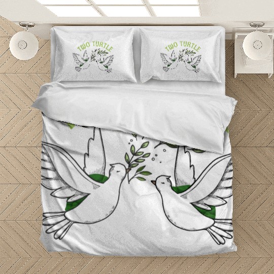Two Turtle Dove Christmas Cute Birds Awesome Bedding Sets