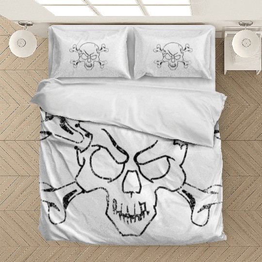 Grunge Pirate Skull And Crossbones Bedding Sets