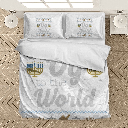 Funny Ugly Hanukkah Oy To The World Bedding Sets