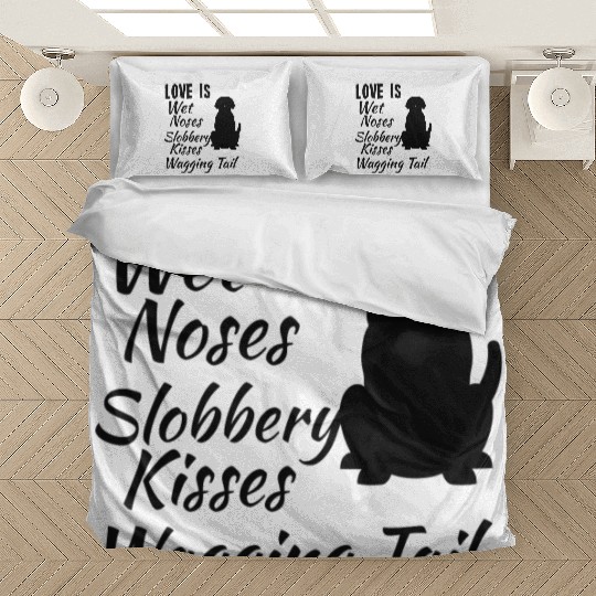 Black Labrador Retriever I Love My Dog Black Lab Bedding Sets