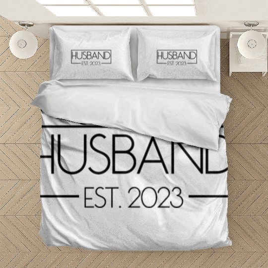 Husband Est. 2023 Matching Couple Newlywed Married Bedding Sets