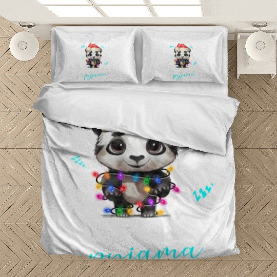 Winter Christmas Pyjama Panda Bedding Sets