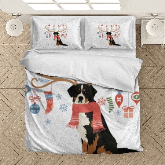 Bernese Mountain Dog Christmas Bedding Sets