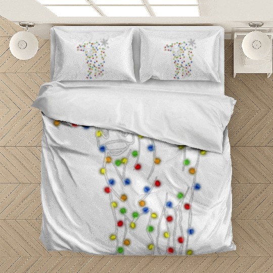 Cow Christmas Light Tree Cow Xmas Snow Lover Bedding Sets