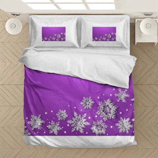 Modern Snowflakes Purple Bedding Sets